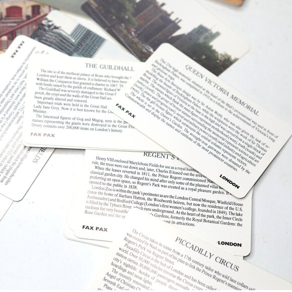 Vintage 80s Fax Pax London UK Info Picture Cards Big Ben Buckingham Palace - Picture 12 of 16